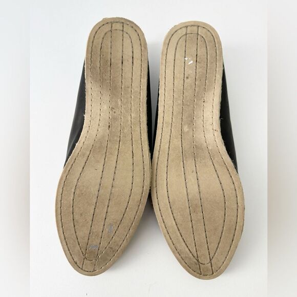 Vince Malia 2 Leather Slip On Loafer Espadrille Black Size 10 - Picture 7 of 8